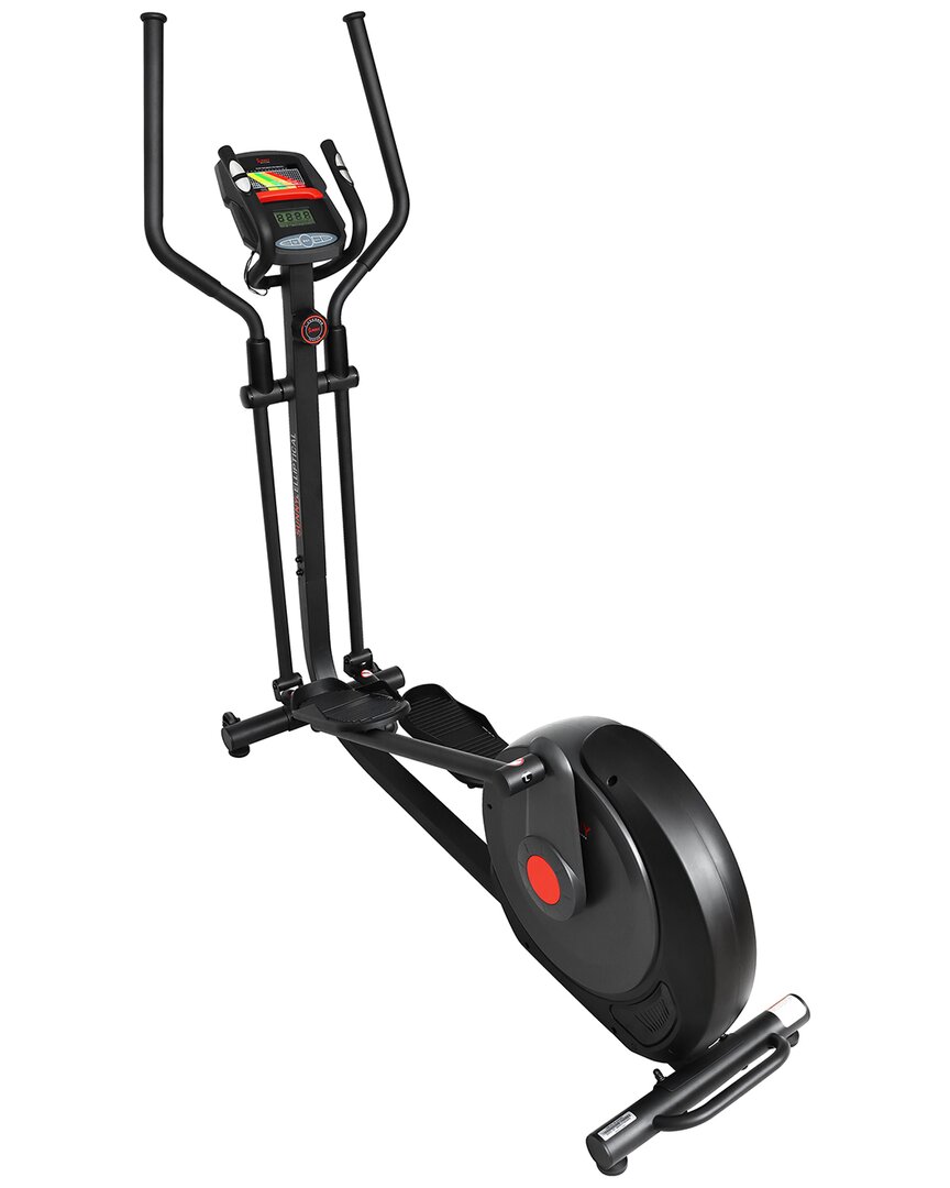 Sunny Health & Fitness Power Stride Smart Elliptical Cross Trainer Machine In Black