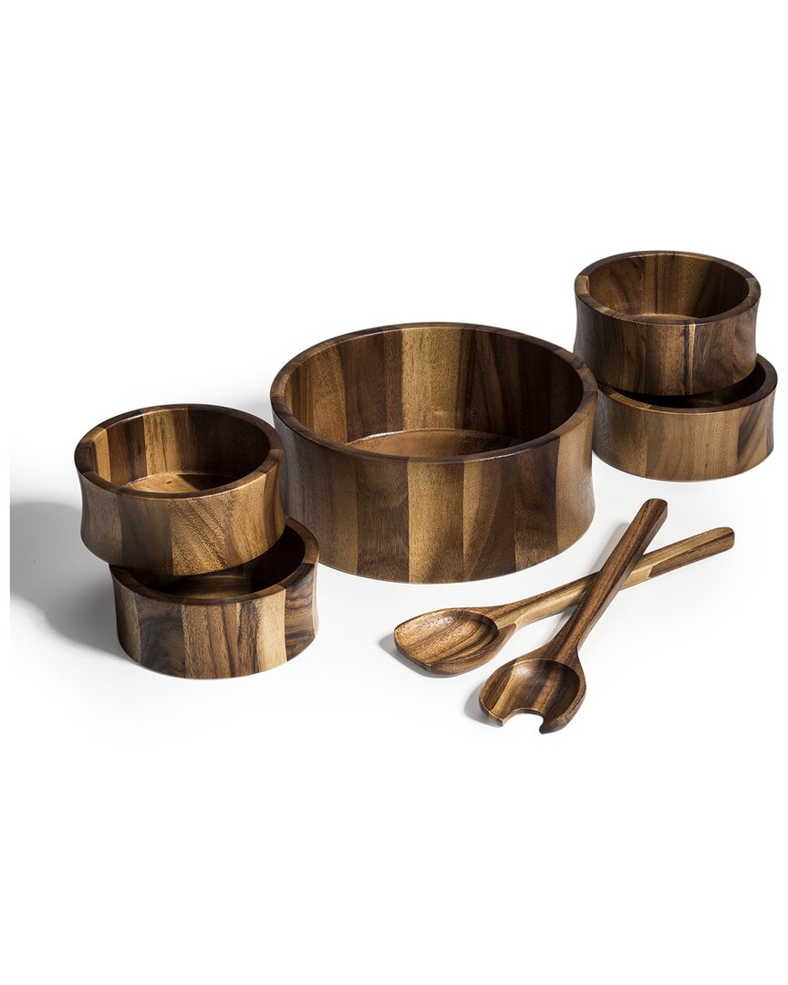 Kalmar Home 7pc Large Salad Bowl With Servers & Bowls
