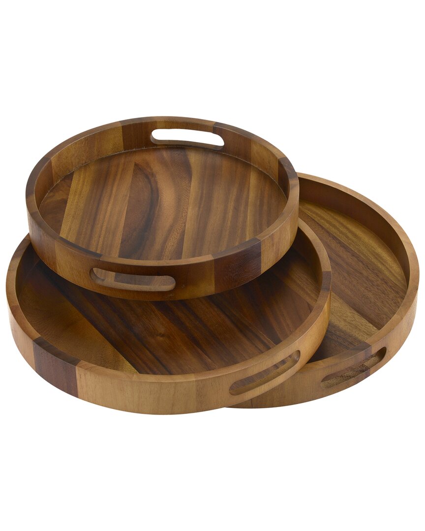 Kalmar Home Set Of 3 Round Serving Trays
