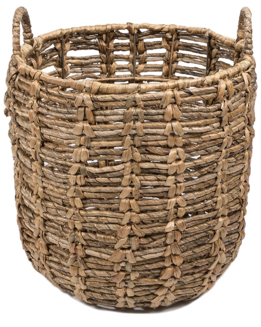 Happimess Laurel Bohemian Hand-woven Abaca Basket With Handles