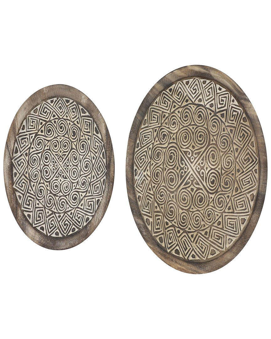 Peyton Lane Set Of 2 Eclectic Wall Décor Pieces In Brown