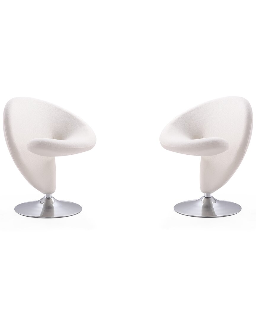 MANHATTAN COMFORT MANHATTAN COMFORT SET OF 2 CURL SWIVEL ACCENT CHAIRS