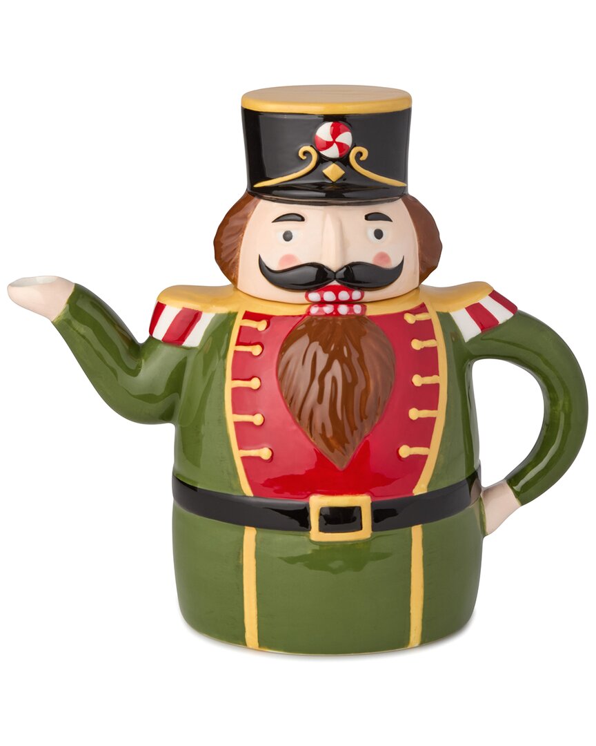 Certified International Nutcracker Parade 3d Nutcracker Teapot In Green