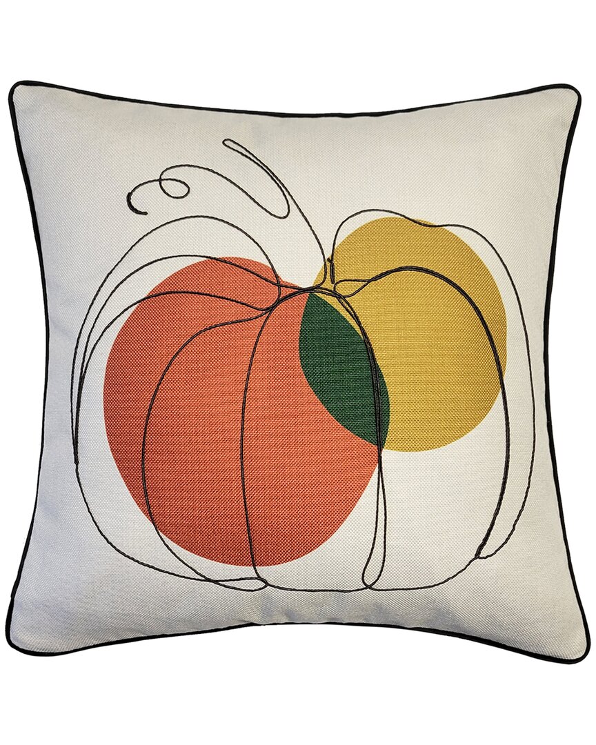 Edie Home Edie@home Embroidered Modern Pumpkin Pillow Cover In Blue