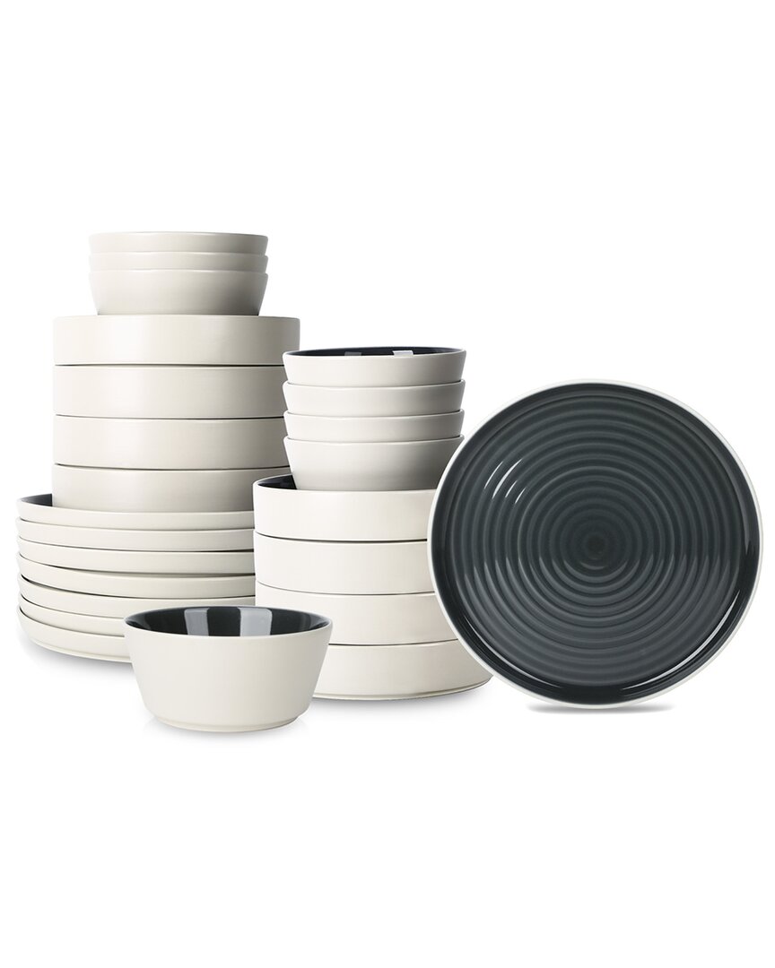 Stone Lain Elica 24 Pc. Dinnerware Set, Service For 8 In Black