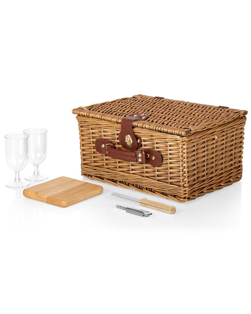 Picnic Time Classic Gingham Wine & Cheese Picnic Basket In Red