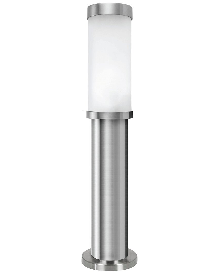 Eglo Konya 1 Light Outdoor Path Light With Matte Nickel Finish & Opal Frosted Glass