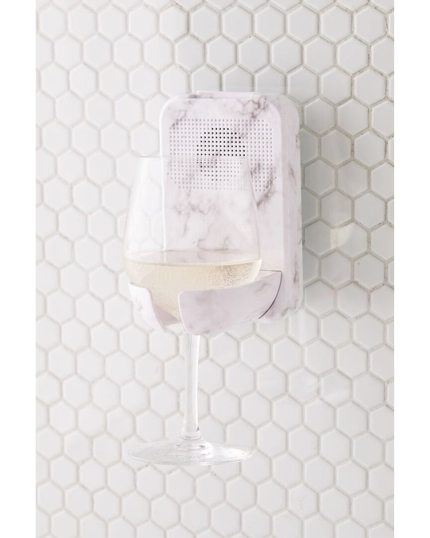 Gabba Goods Bath Wine Holder & Bluetooth Speaker In White