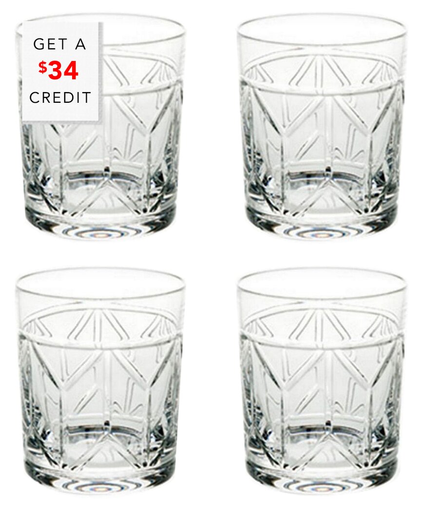 Vista Alegre Avenue Old Fashion Glasses (set Of 4) With $34 Credit In Clear