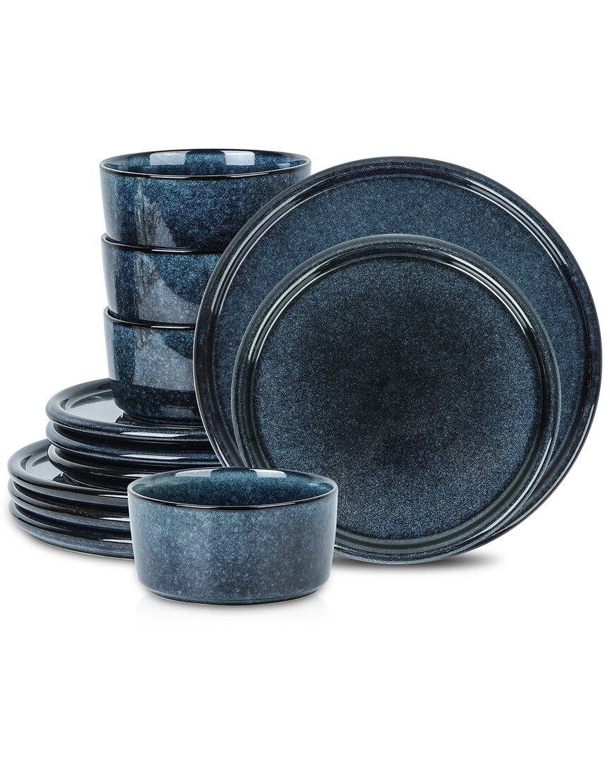 Stone Lain Eden 12pc Dinnerware Set Dark Blue