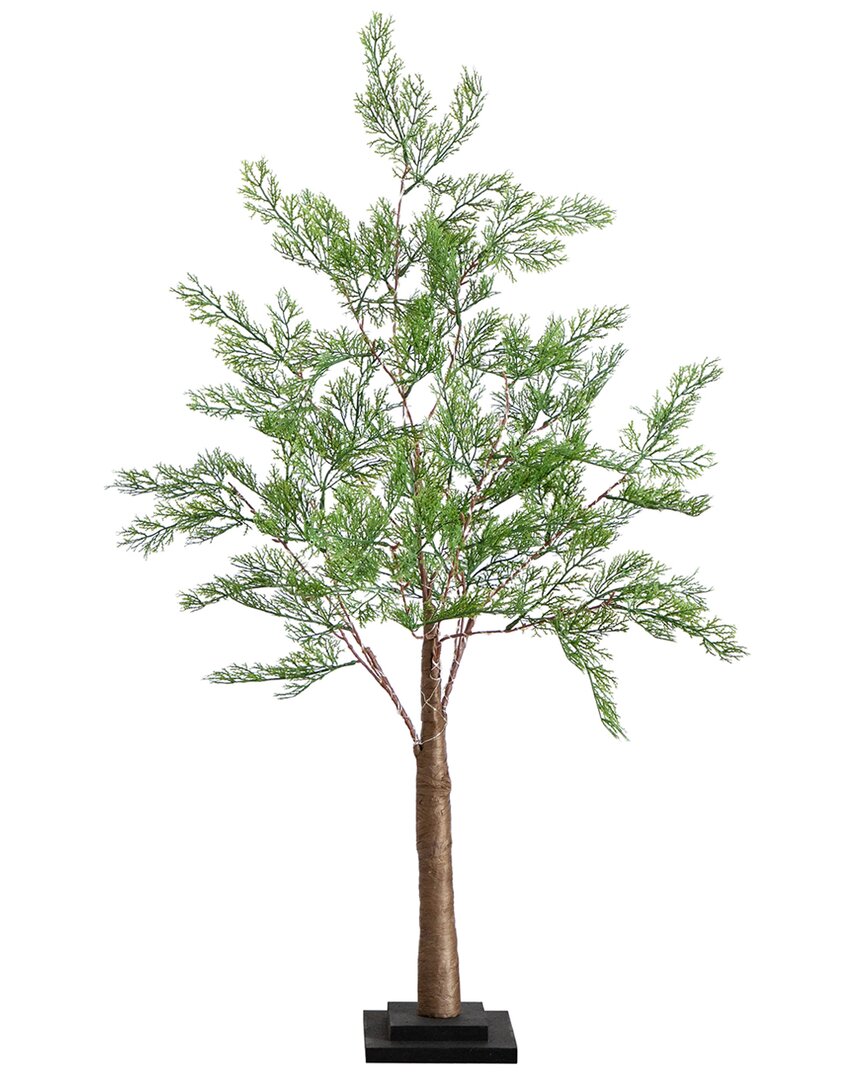 Shop Nearly Natural 3ft Lighted Artificial Cypress Tree With 120 Warm White Led  Lights In Green