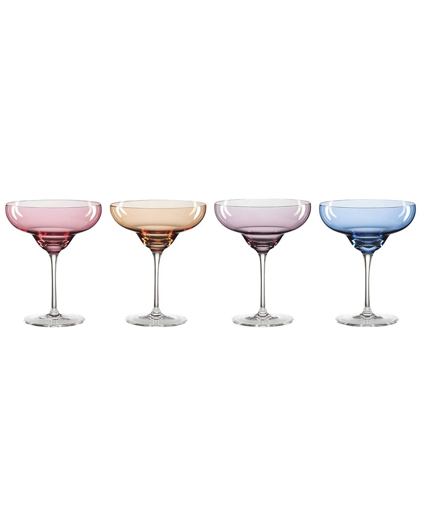 ONEIDA ONEIDA SET OF 4 TRUE COLORS MARGARITA GLASSES