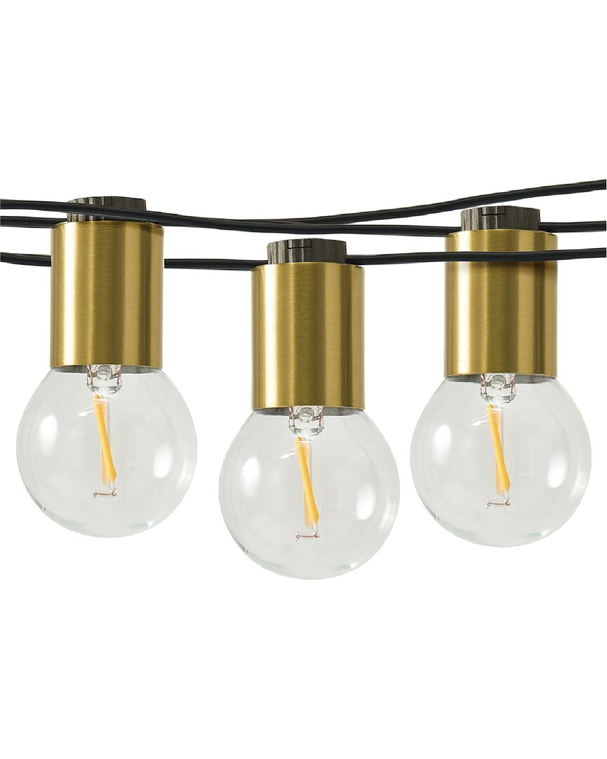 Brightech Glow 26' 12 Bulb Led Globe String Lights In Brass
