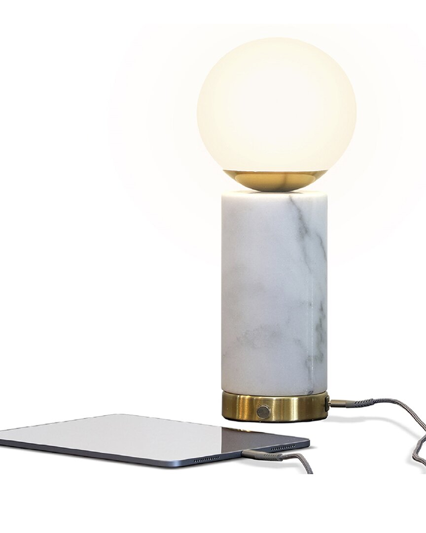 Brightech Aspen Brass Led Table Lamp With Usb Port