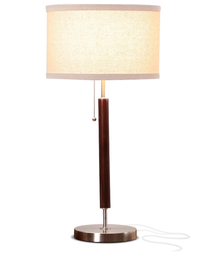 Brightech Carter Dark Led Table Lamp In Brown