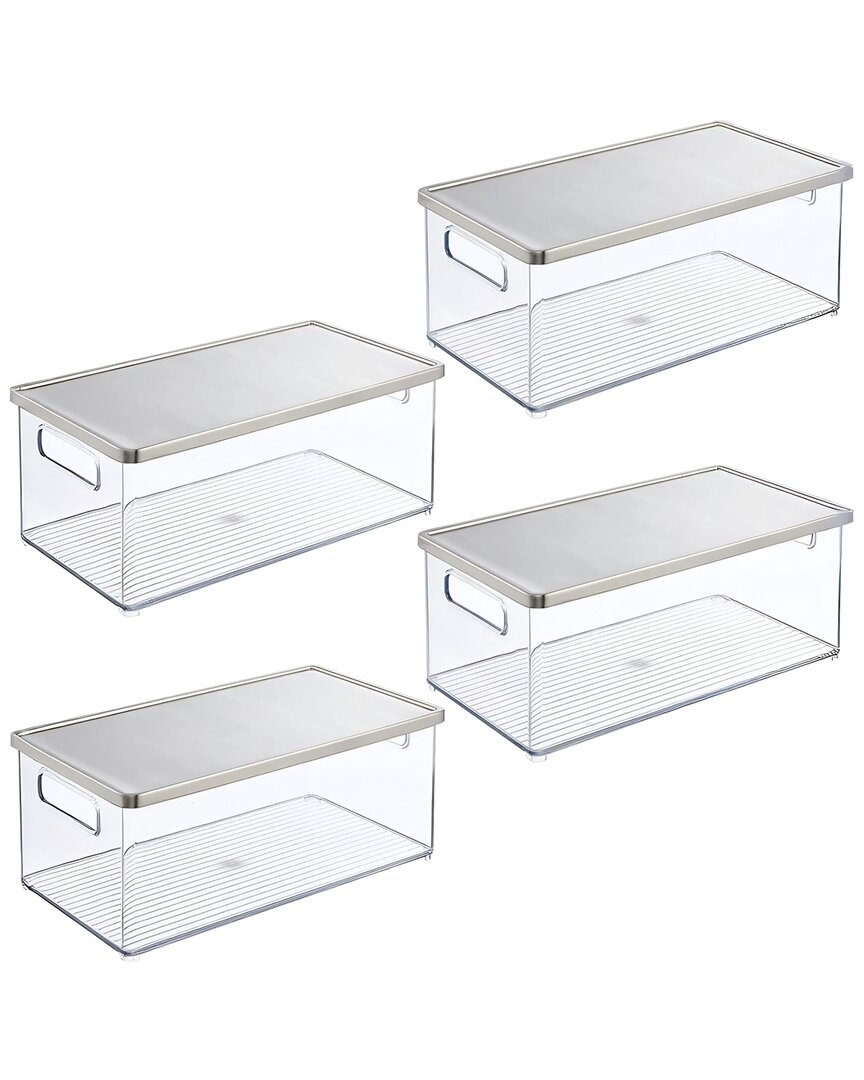 M DESIGN M DESIGN SET OF 8 BINS WITH SLEEK METAL LIDS