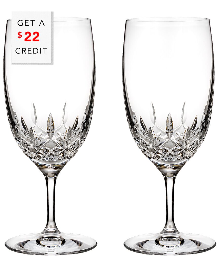 Waterford Lismore Essence Set Of 2 Iced Beverage Glasses
