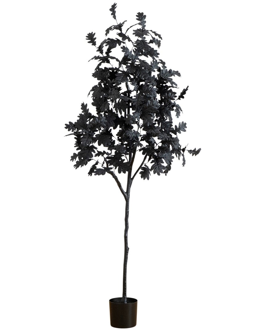 Nearly Natural 6ft. Artificial Halloween Black Oak Tree In Black