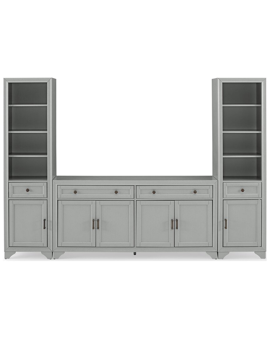 Crosley Furniture Tara 3pc Entertainment Set In Gray