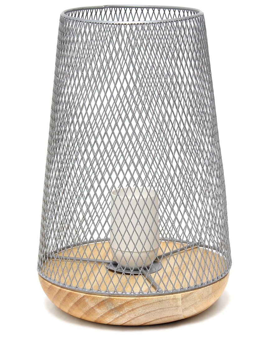 Lalia Home Laila Home Gray Wired Mesh Uplight Table Lamp