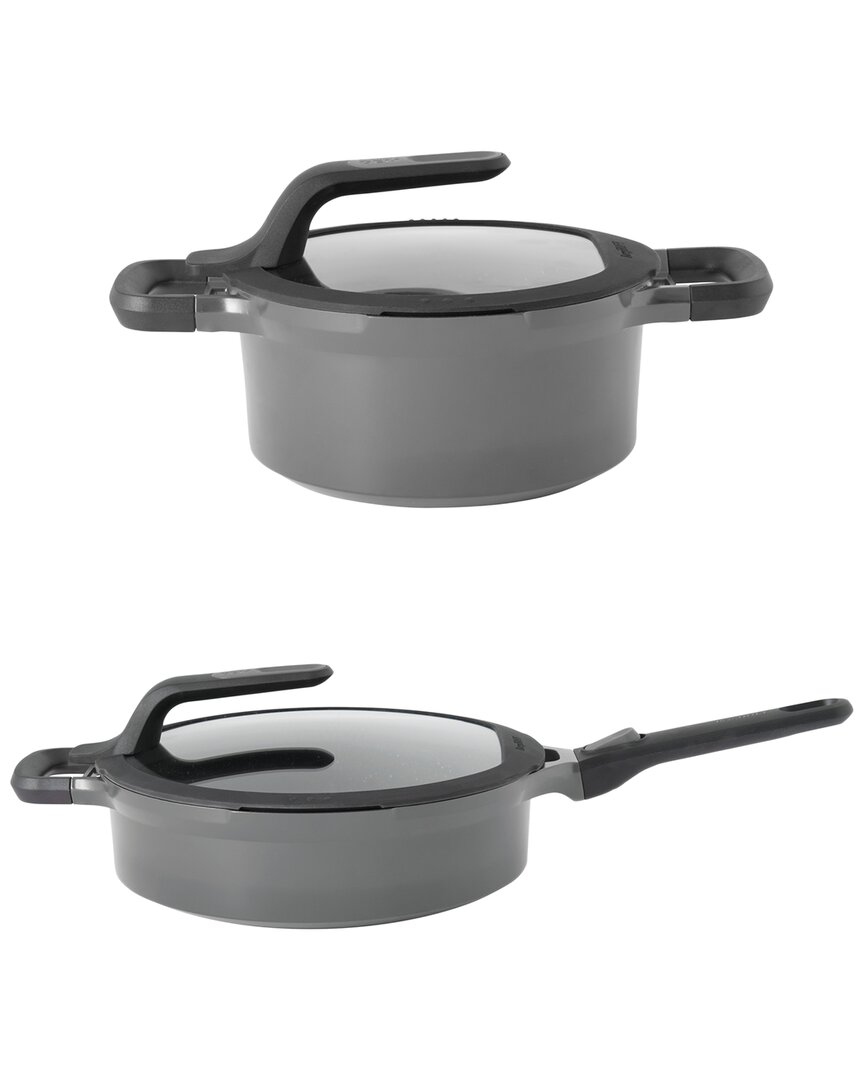 Berghoff Gem Stay Cool Non Stick 4pc Cookware Set In Gray