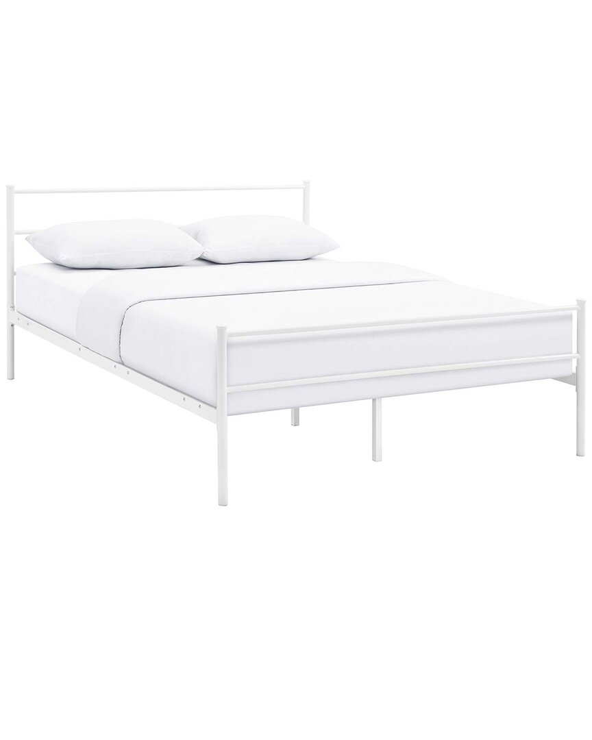 Modway Alina Platform Steel Bed Frame In White