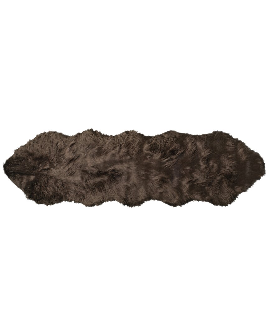 Natural Group Gordon Machine Washable Double Faux Fur Rug In Chocolate
