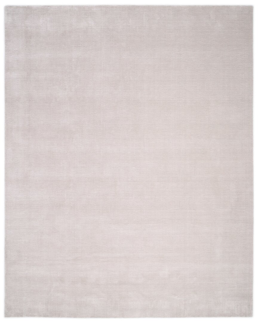 Solo Rugs Lodhi Contemporary Solid Hand-loomed Wool-blend Area Rug In Gray