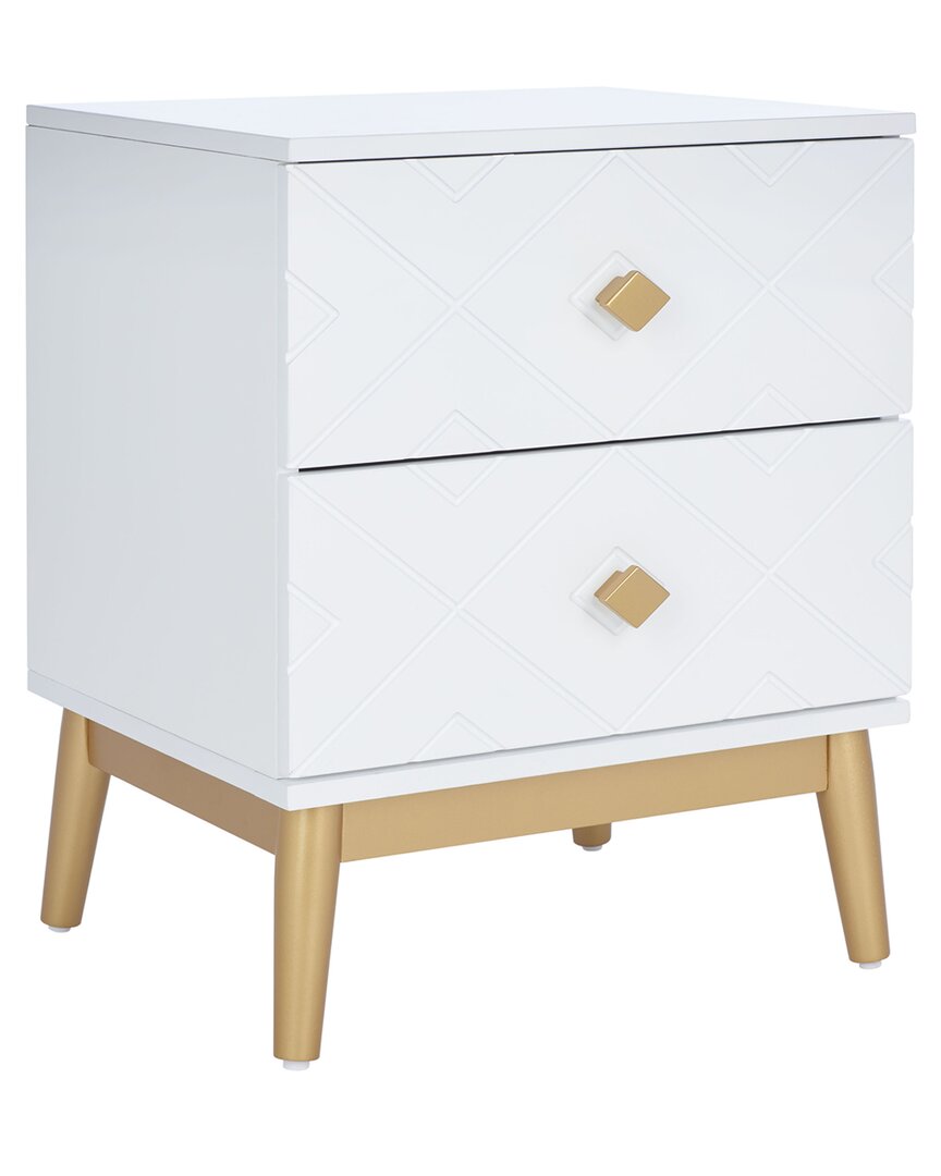 Safavieh Wilfred 2 Drawer Patterned Nst In White