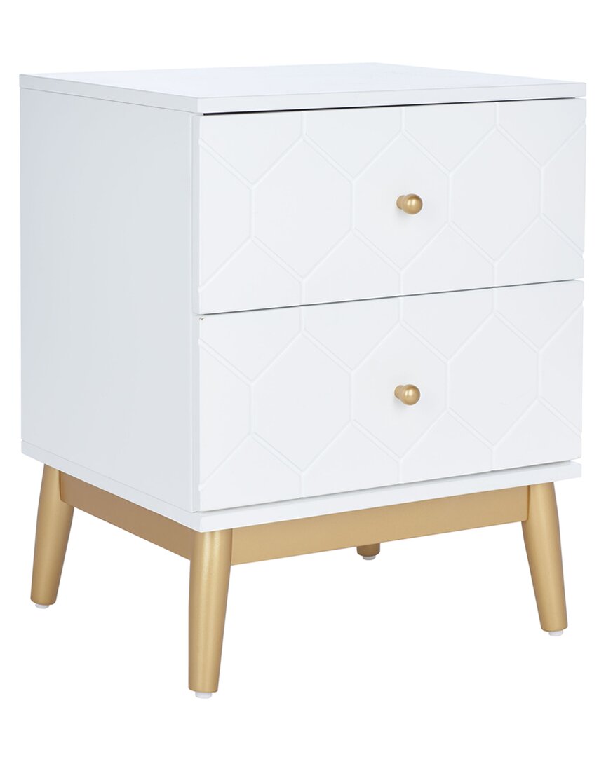 Safavieh Kit Patterned Night Stand In White