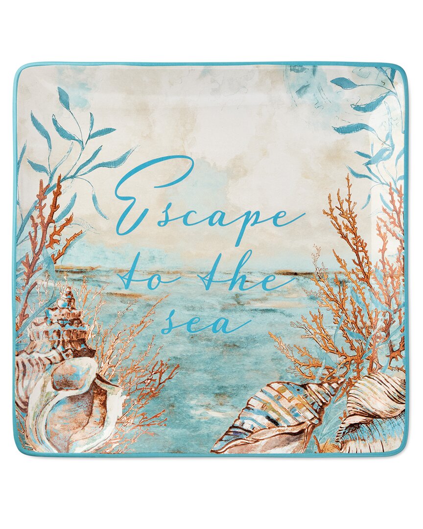 Certified International Escape To The Sea Rectangular Platter