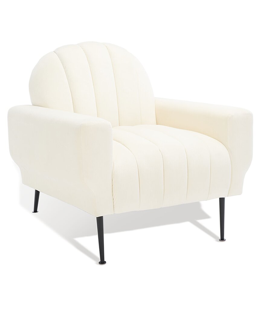 Safavieh Couture Josh Channel Tufted Accent Chair In Cream