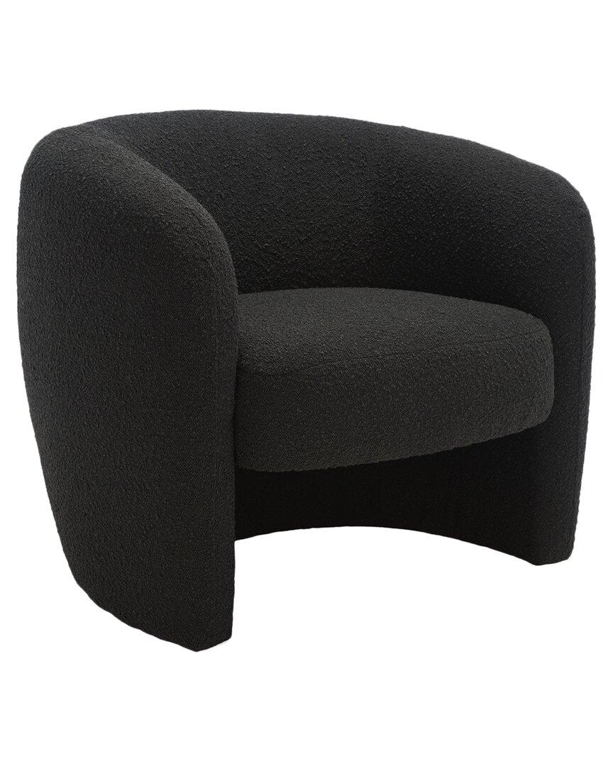 Safavieh Couture Safavieh Everly Boucle Barrel Back Accent Chair In Black