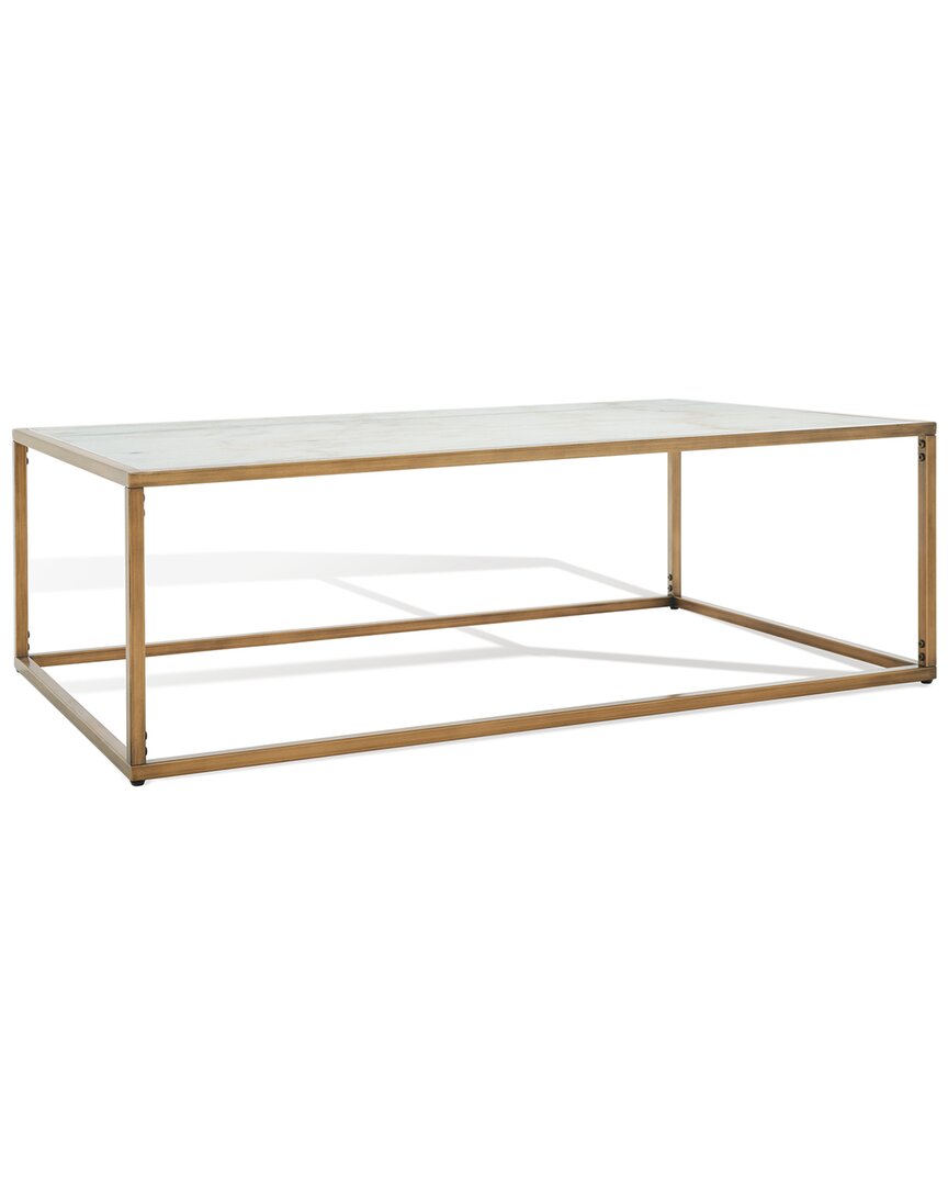 Safavieh Couture Brynna Rectangle Marble Coffee Table In White