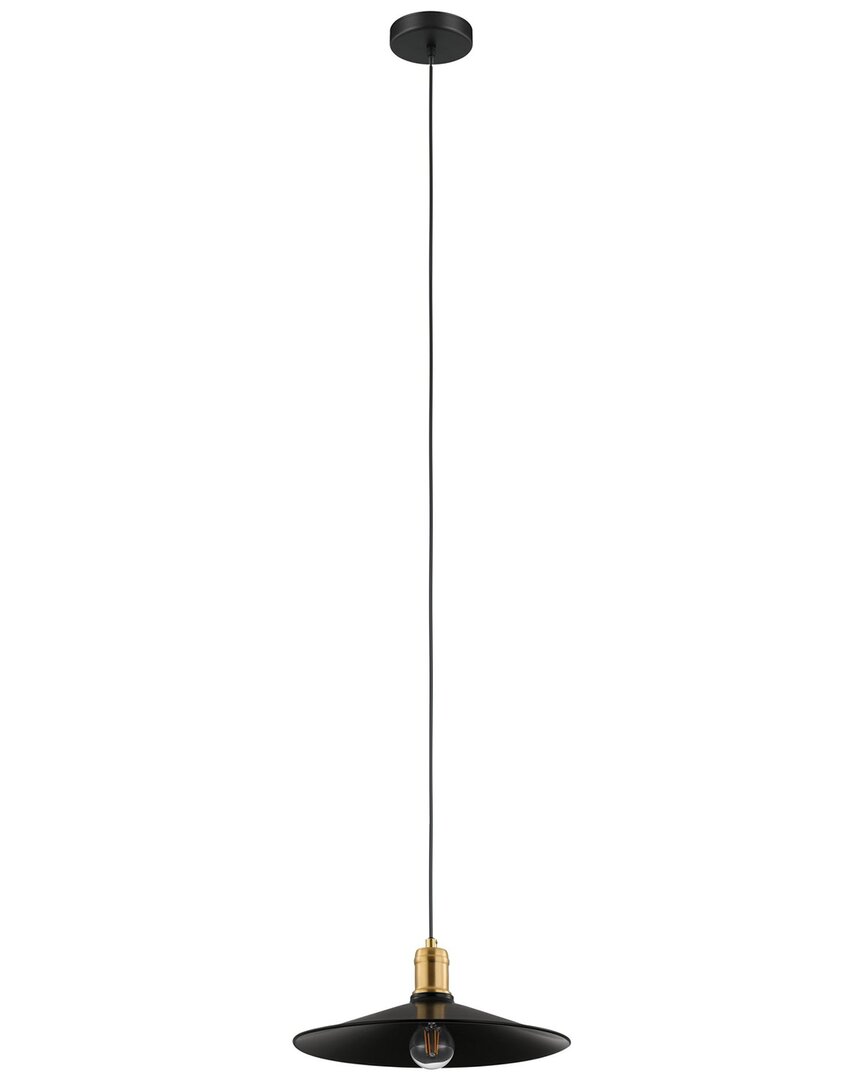 Eglo Bridport 1 Light Pendant With Black Finish & Brushed Gold Accent.