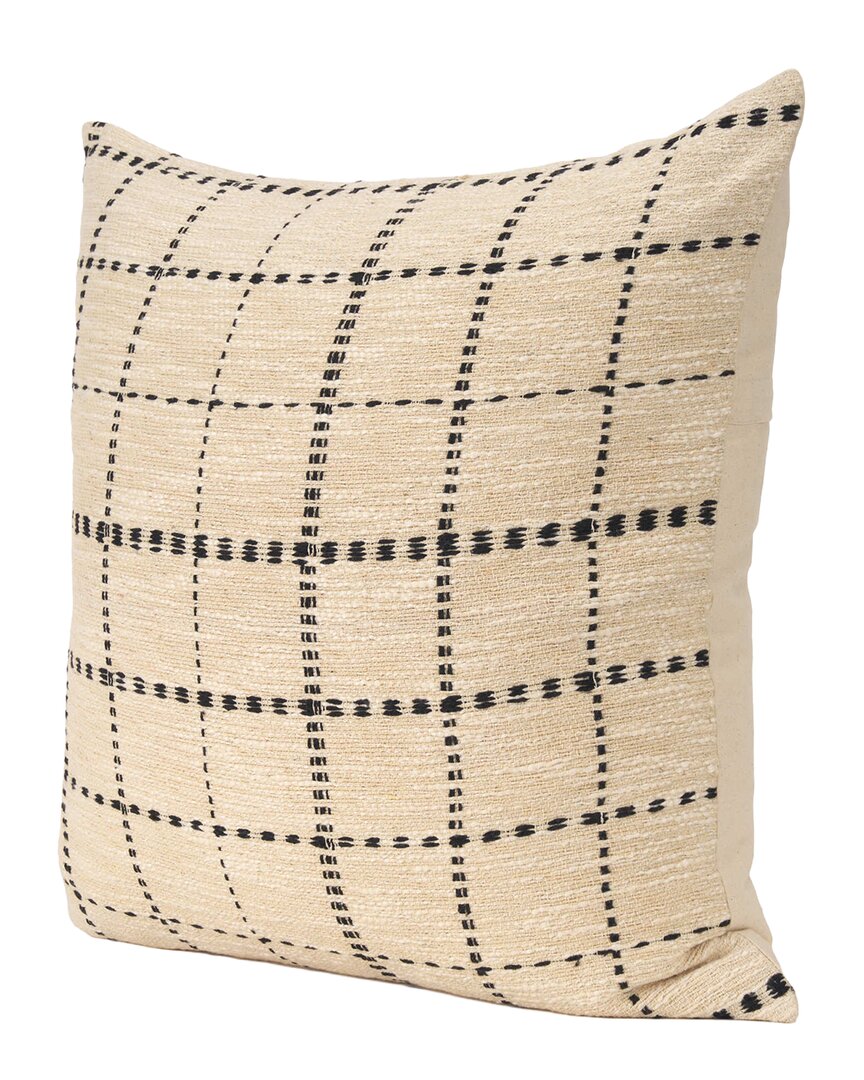 Mercana Jaela Striped Checkered Decorative Pillow In Neutral