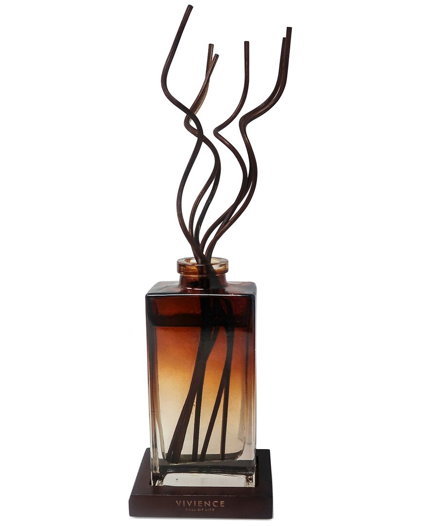 Vivience Reed Diffuser With Curvy Reeds & Wooden Tray: White Flower Scent