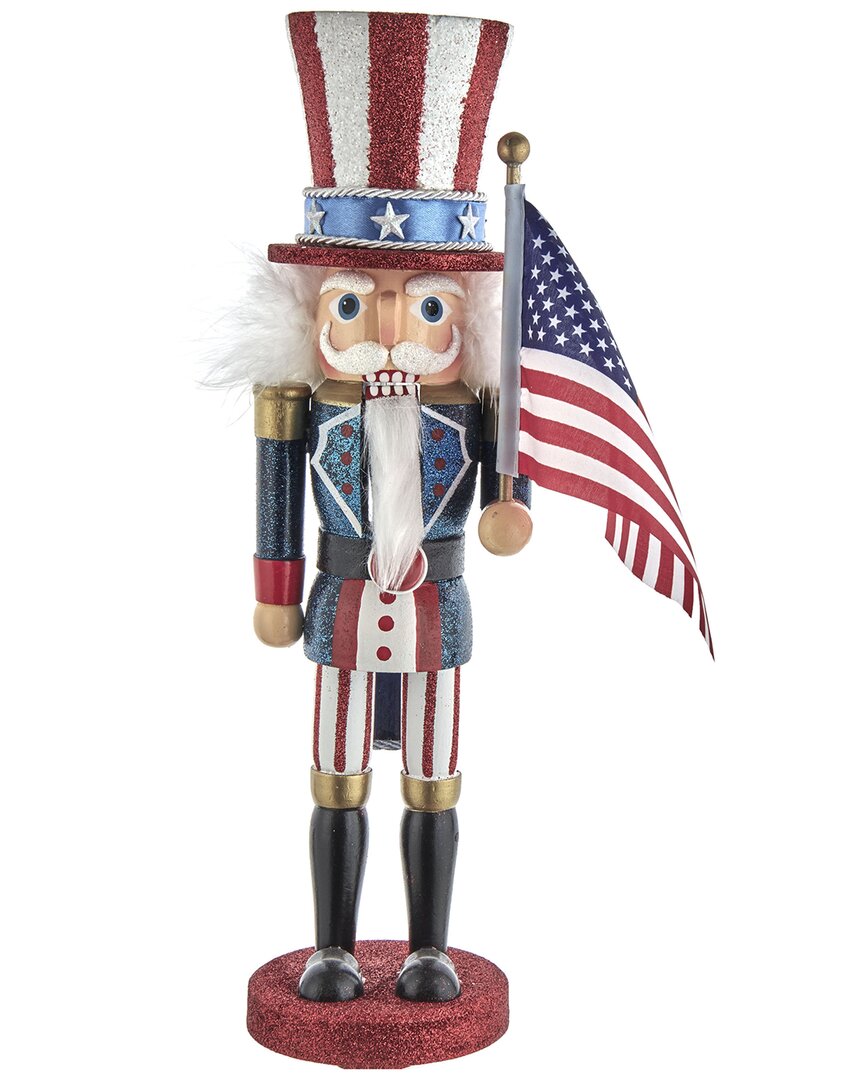Kurt Adler 15-inch Hollywood Wooden Uncle Sam Nutcracker In Multi