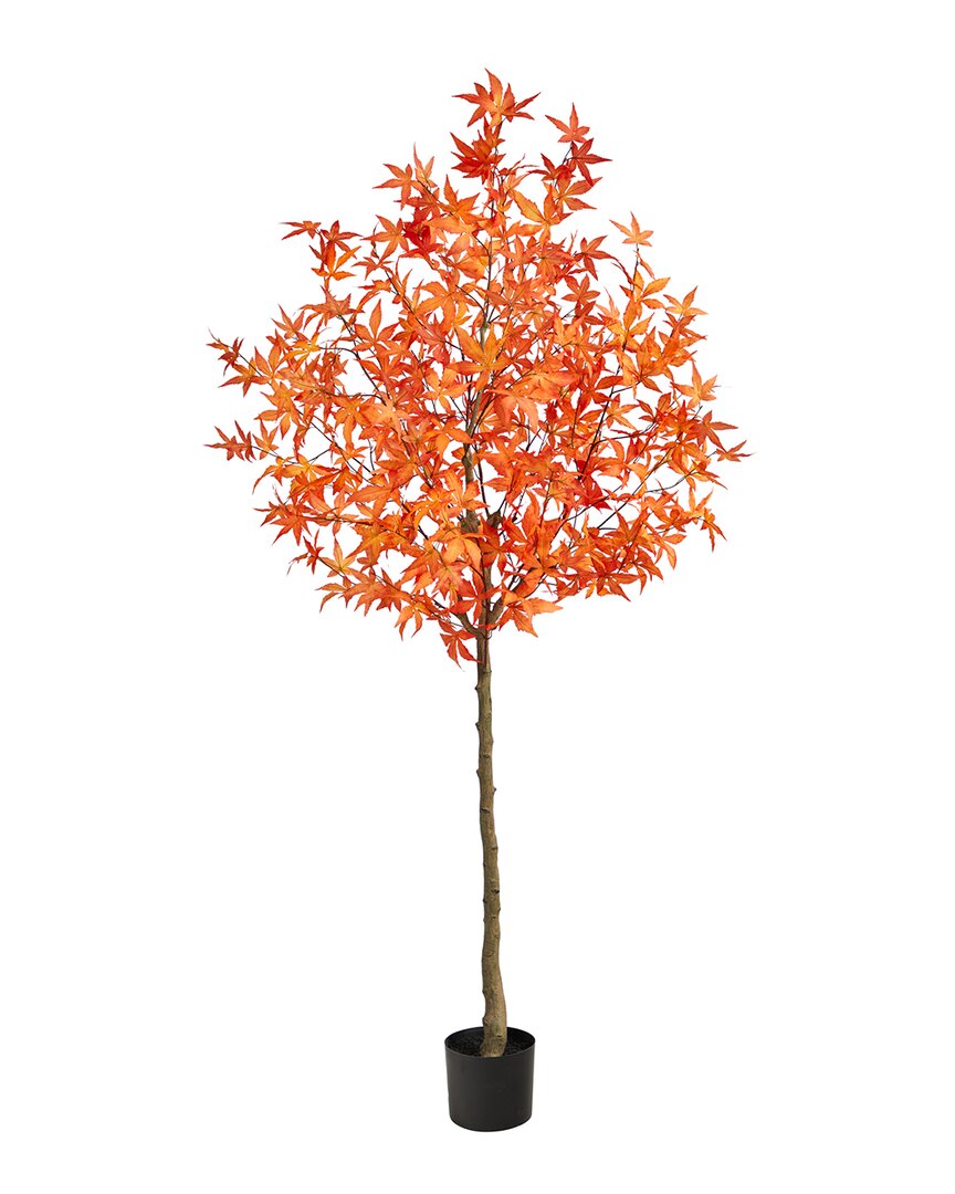 Nearly Natural Autumn Maple Artificial Tree 6ft. Orange In Orange