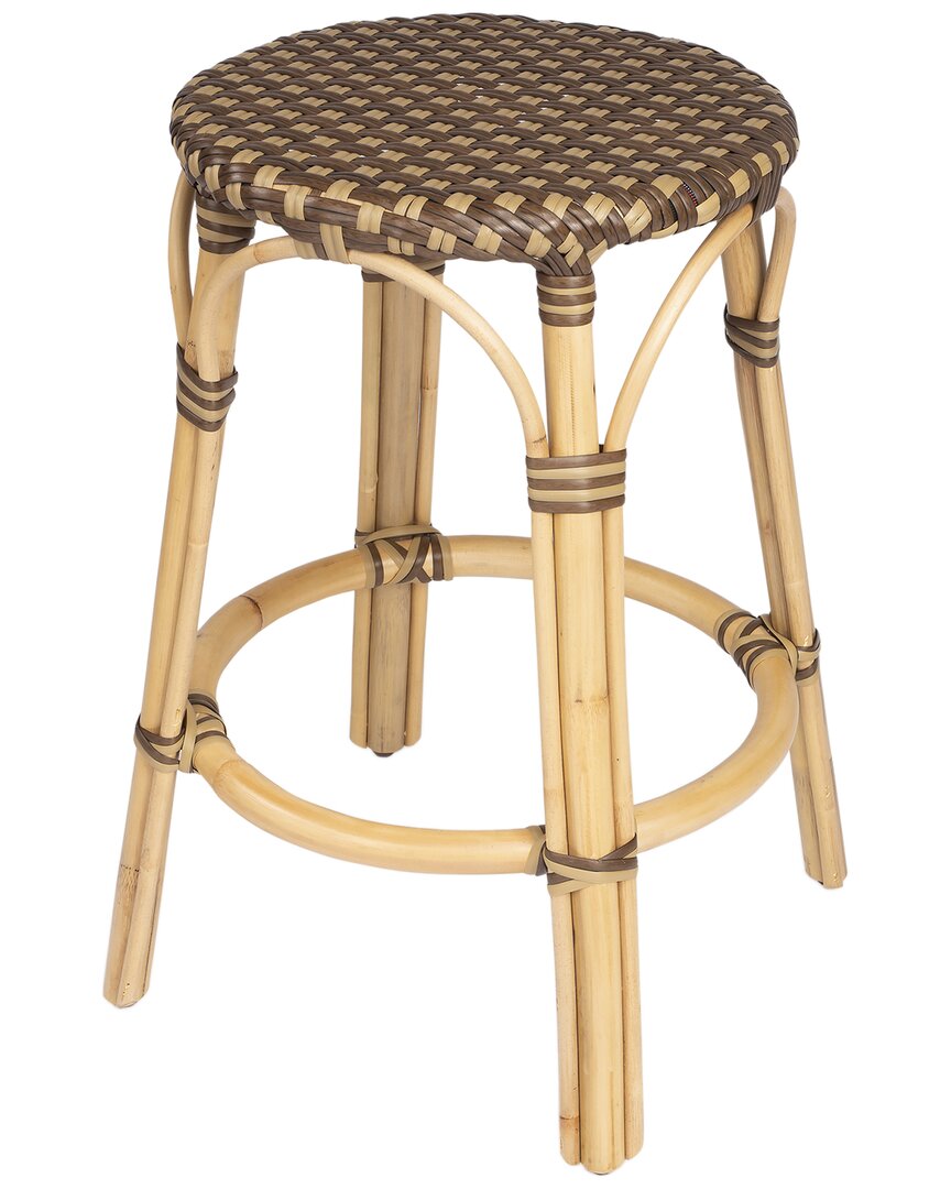 Butler Specialty Company Tobias Rattan Round 24in Counter Stool In Brown