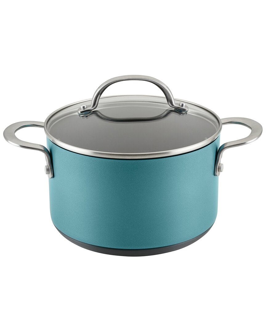 Anolon Achieve Hard Anodized Nonstick 4 Quart Saucepot With Lid In Teal