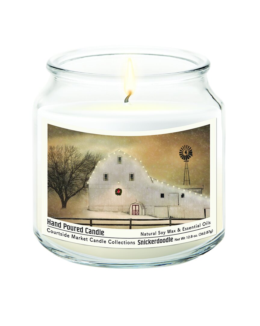 Courtside Market Wall Decor Courtside Market White Barn Holiday Hand-poured Soy Wax Candle In Multi