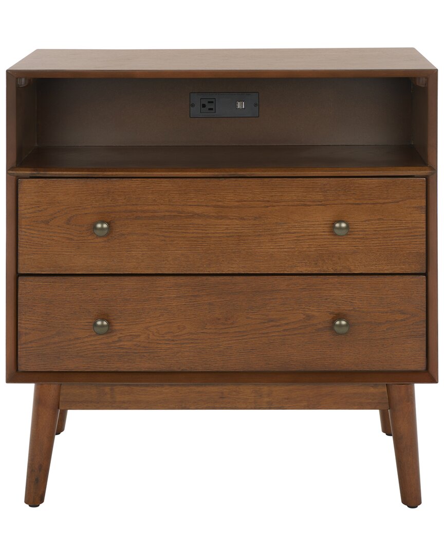 Safavieh Scully 2-drawer Chest With Usb In Brown