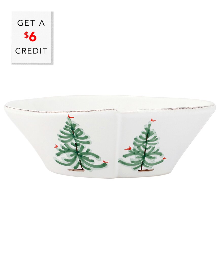 Vietri Lastra Holiday Small Oval Bowl With $6 Credit In Multicolor
