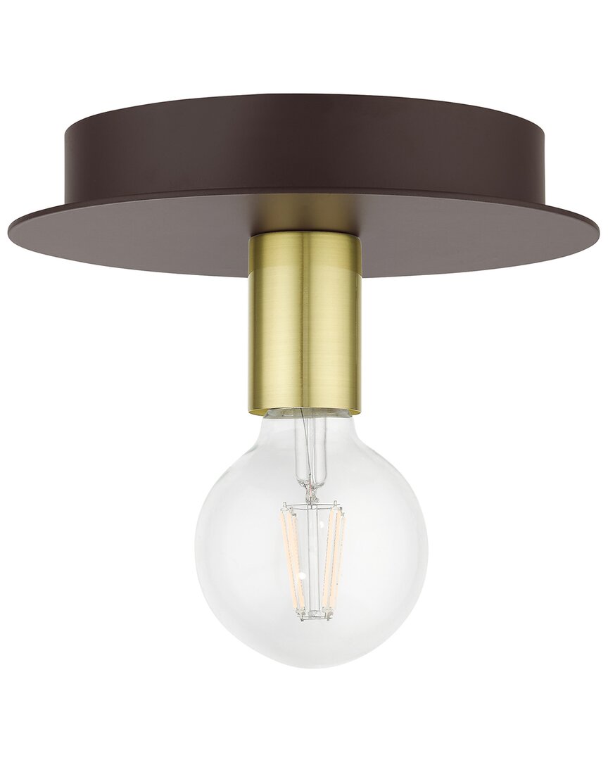 Livex Lighting Hillview Bronze-flush Mount In Bronze