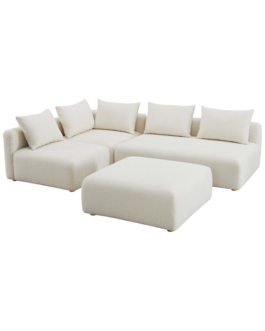 Tov Furniture Hangover Boucle 4pc Modular Chaise Sectional