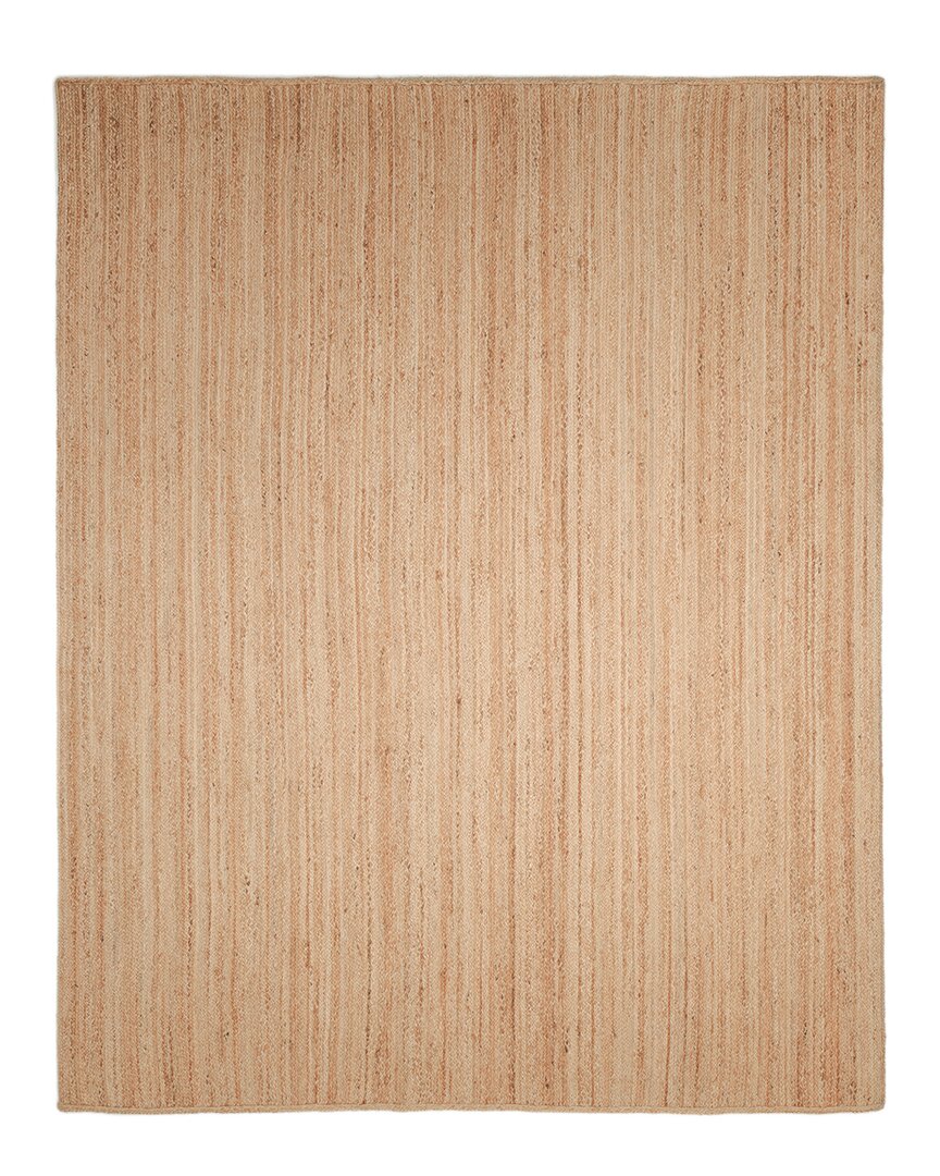 Solo Rugs Avi Contemporary Solid Hand-woven Jute Area Rug In Brown