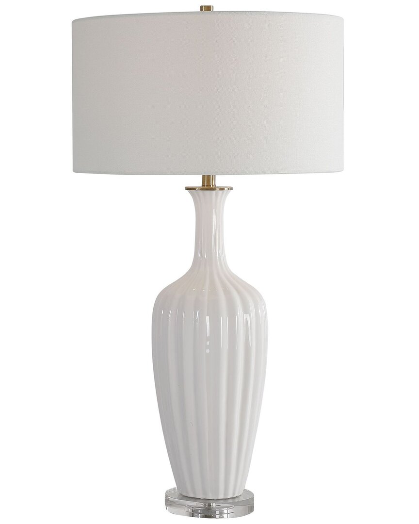 Uttermost Strauss Ceramic Table Lamp In White