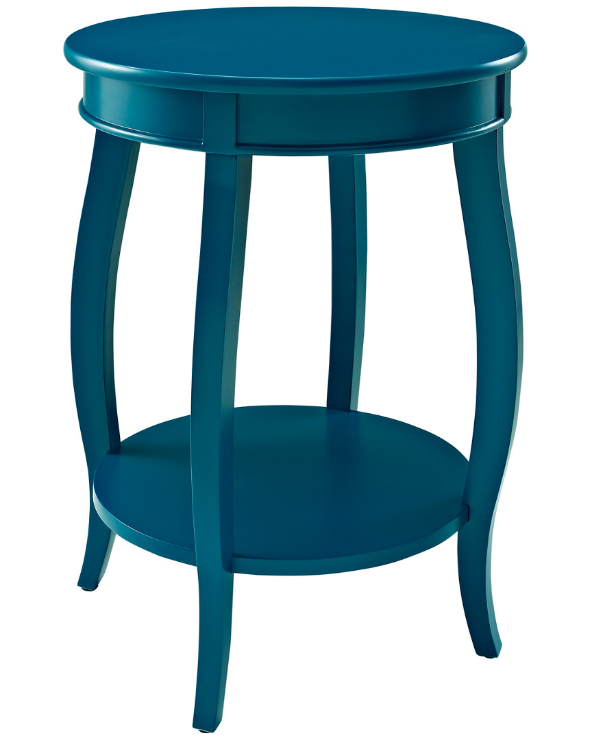 Powell Rainbow 24in Teal Side Table In Blue