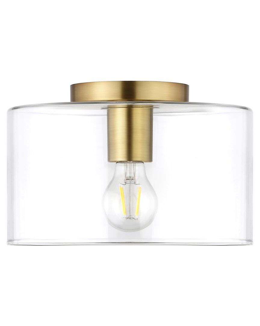 Abraham + Ivy Henri Flush Mount With Glass Shade In Gold